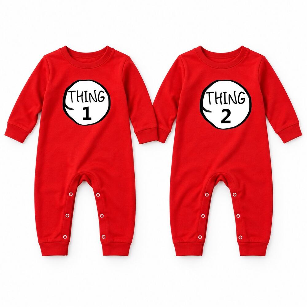 Thing 1 and Thing 2 Inspired Baby Halloween Costume - Picture 2 of 3